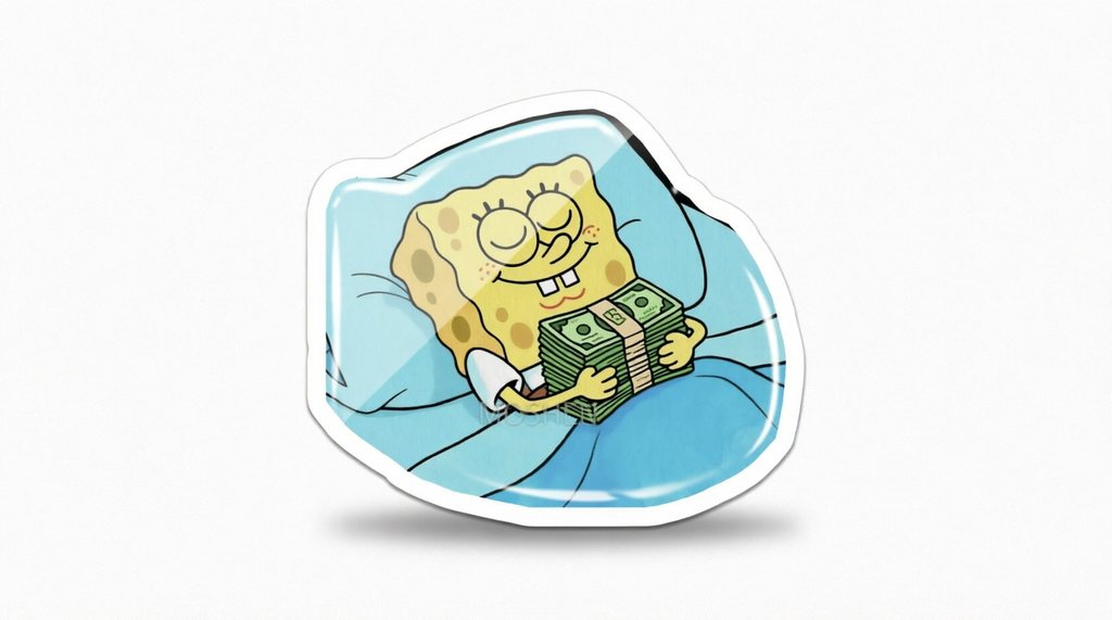 SpongeBob Sleeping with Money